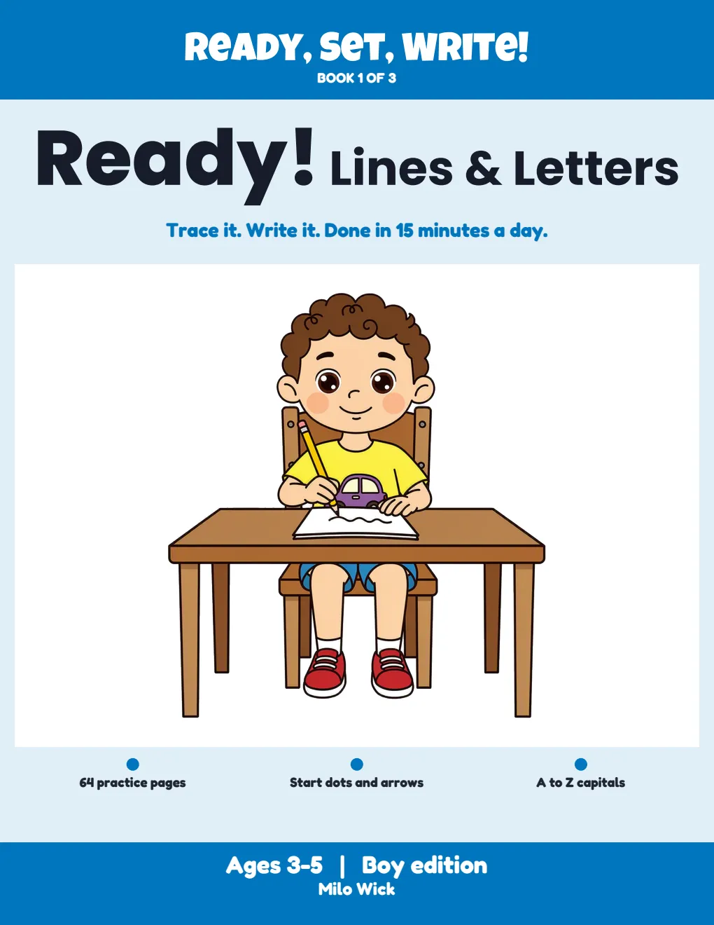 Front cover of Ready! Lines & Letters, boy edition