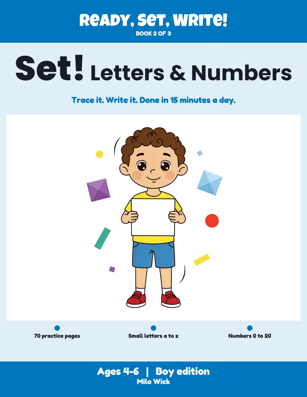 Front cover of Set! Letters & Numbers, boy edition